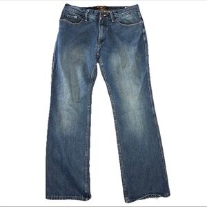 Red Snap Dungarees Men’s Jeans Relaxed Straight Leg 34x32 Denim Y2K Workwear